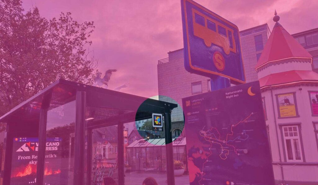 Bus stop featuring accessible navigation tags